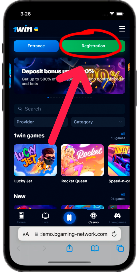 Log in at your account