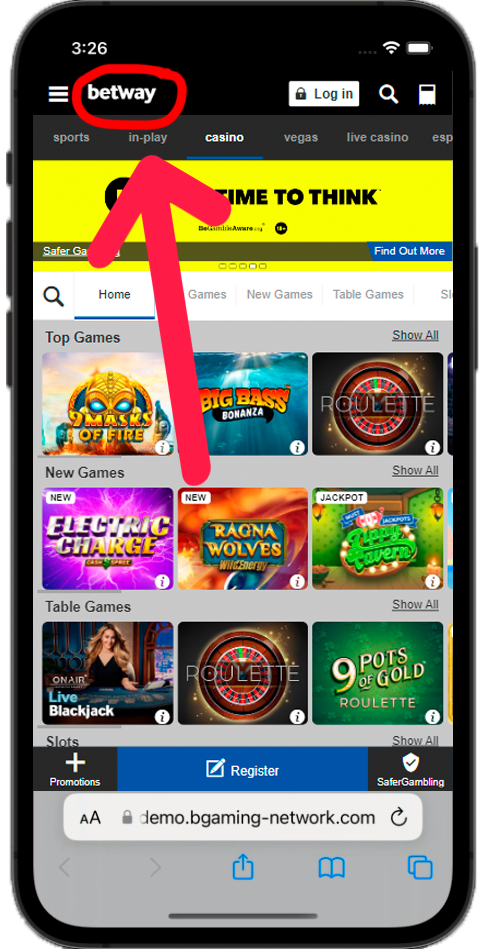 Find the Betway casino