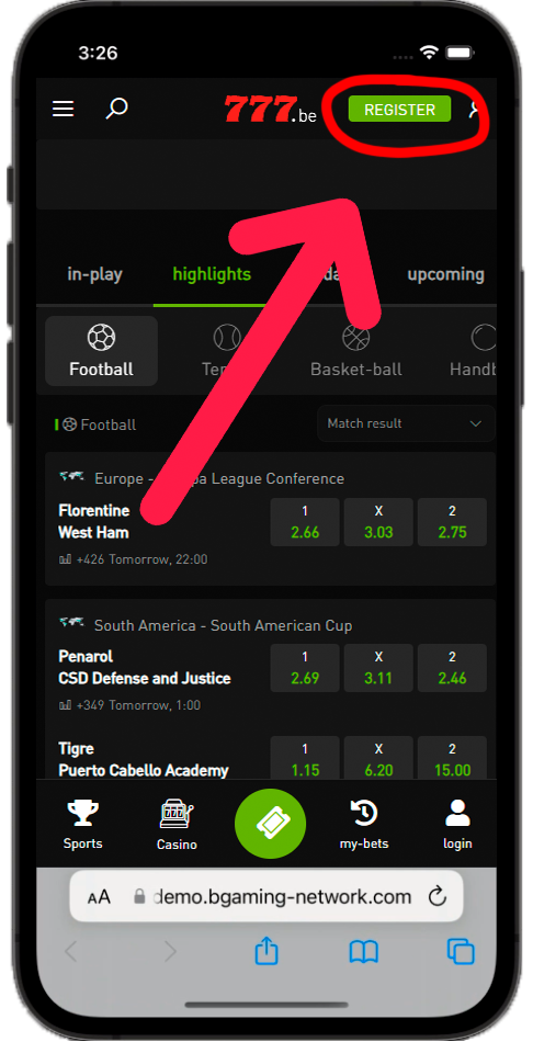 Log in at Bet77 casino